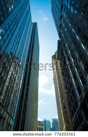 Skyscrapers in a business area in a big city