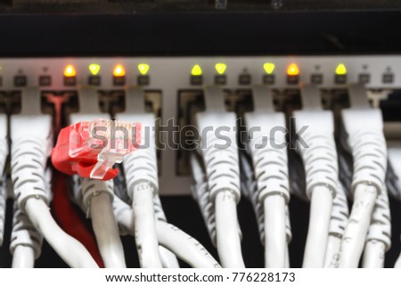 ethernet cables connected to switch