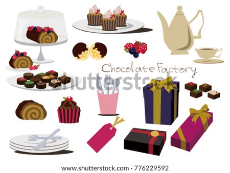 A set of chocolate cake.
Chocolate cake material collection.
Tea time material collection.
Valentine's material collection.