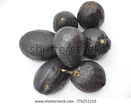 Dark Brown Avocado  isolated on white background
