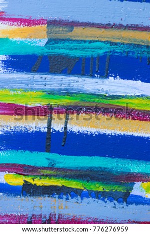 Colored stripes background of acrylic paint close-up