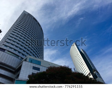Office buildings in afternoon clear sky
