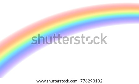 Rainbow icon. Shape arch isolated on white background. Colorful light and bright design element. Symbol of rain, sky, clear, nature. Flat simple graphic style illustration