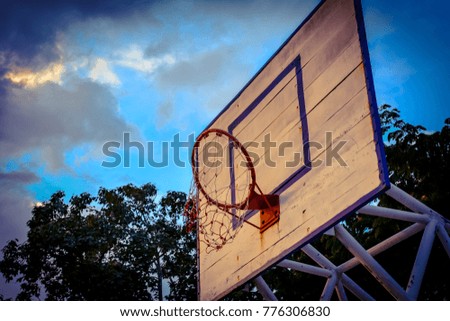 Bend basketball backboard , hard to success concept. 