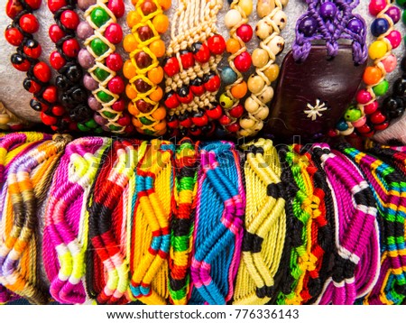  Beautiful  photo  with different  wicker -work , braselets and  beads.Ethnic  hand made.