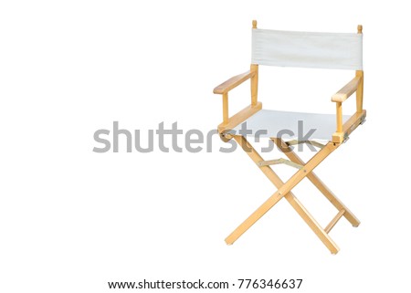 The director's chair is separated from the white background. Royalty-Free Stock Photo #776346637