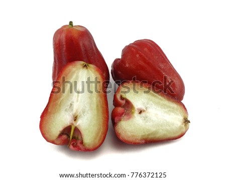 Fresh rose apples or Chomphu with isolated white background