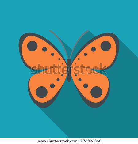 Tropical butterfly icon. Flat illustration of tropical butterfly vector icon for web