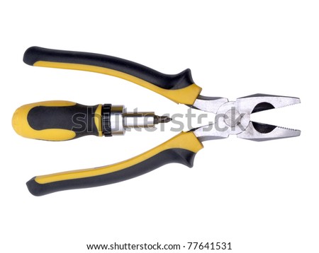 Color photo of a screwdriver and plier