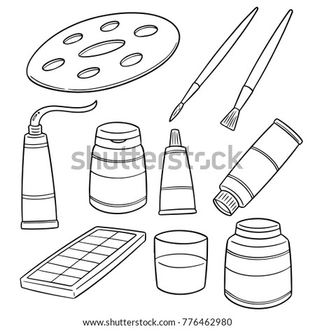 vector set of painting accessories