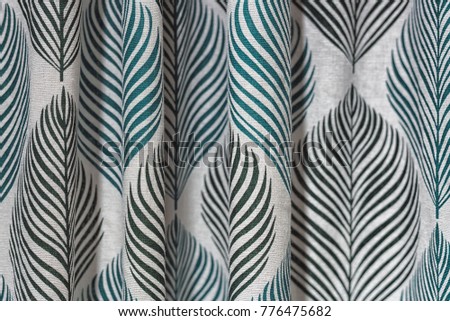 High resolution picture of white and green textile rolls texture