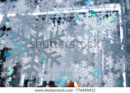 White snowflake to decorate Christmas.