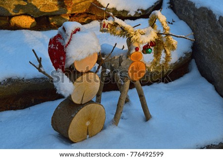 Snowman and Reindeer Christmas Morning