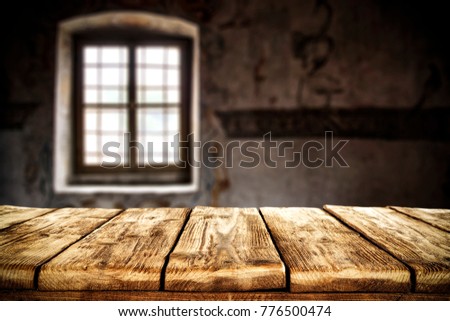 Window background and desk of free space 