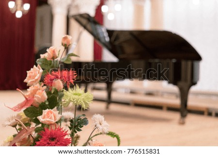 Piano on the stage blure