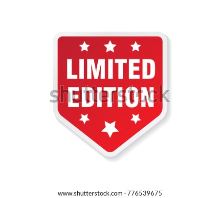 red limited edition sign box label tag vector design