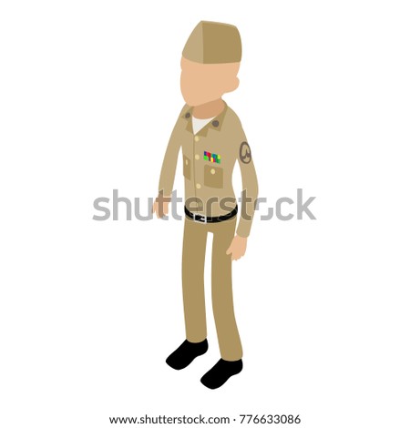 Soldier retro icon. Isometric illustration of soldier retro vector icon for web