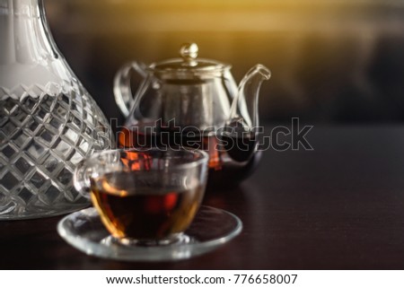 Stylish hookah glass and tea kettle