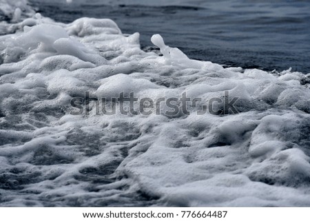 Water foam of sea surface