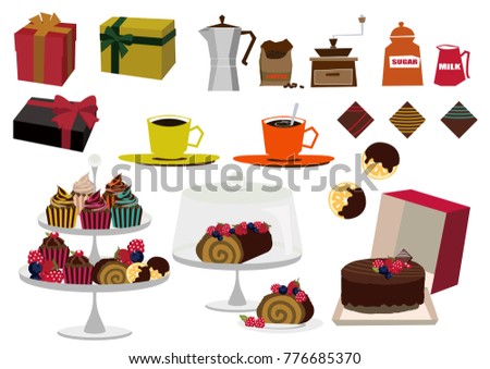 Material collection of chocolate.
Coffee set.
Illustration material collection.
Valentine's Day material collection.