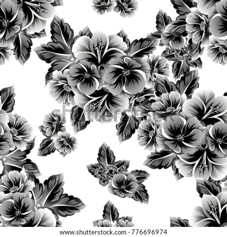 Abstract elegance seamless pattern with floral background