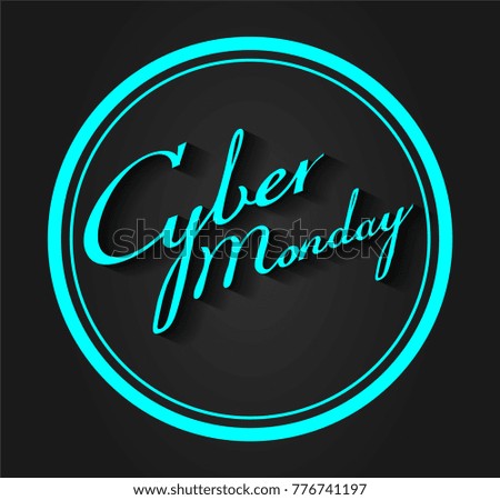 Cyber Monday sale concept, blue