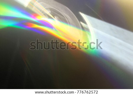 Trendy abstract background with phenomenon rainbow colors fragments in selective focus