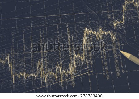 Financial analytics and graphs. Background on forex and stock markets