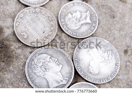 Texture of antique Roman coins .