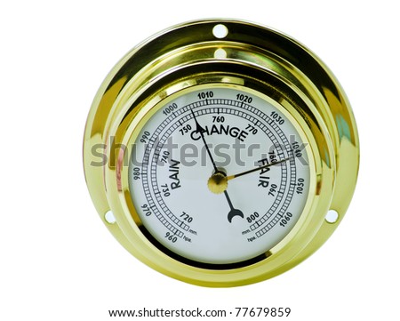 Marine barometer isolated on white background Royalty-Free Stock Photo #77679859