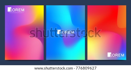 Modern vector template for brochure, leaflet, flyer, cover, catalog in A4 size. Abstract fluid 3d shapes vector trendy liquid colors backgrounds set. Colored fluid graphic composition illustration Royalty-Free Stock Photo #776809627
