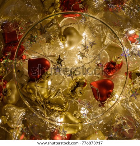 Christmas decorations. Hearts