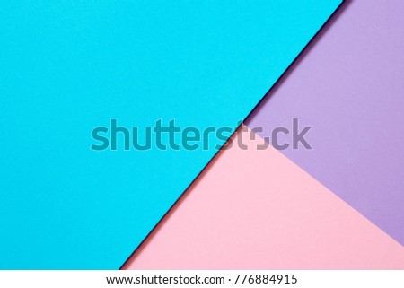 texture background of fashionable pastel color with top view, minimal concept, flat lay: blue, light purple and pink