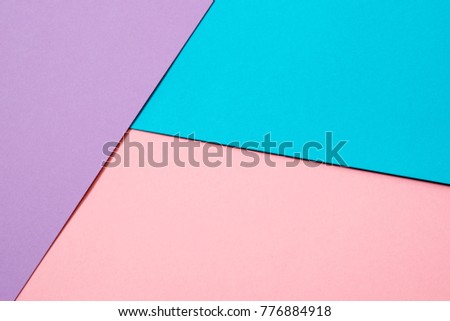 texture background of fashionable pastel color with top view, minimal concept, flat lay: blue, light purple and pink