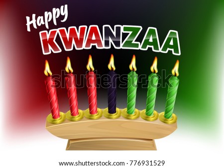 A Happy Kwanzaa candles decoration holiday illustration