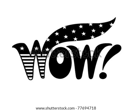 Patriotic Wow - Retro Clip Art Illustration