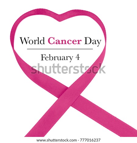 World Cancer Day Awareness ribbon. February 4