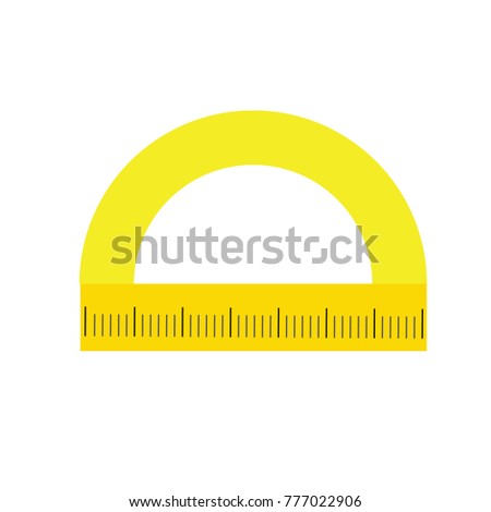 yellow mathematical geometric instrument circular set vector icon