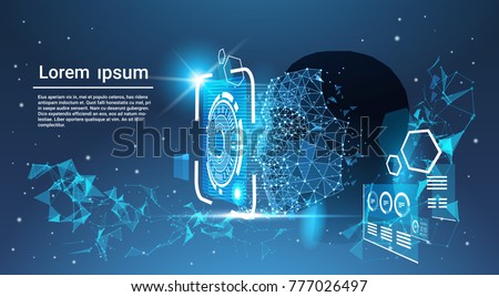 Face Recognition System Concept Low Polygon Human Face Scanning Blue Template Background With Copy Space Vector Illustration Royalty-Free Stock Photo #777026497