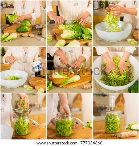 Picture collage about learning how to do kimchi and sauerkraut sour