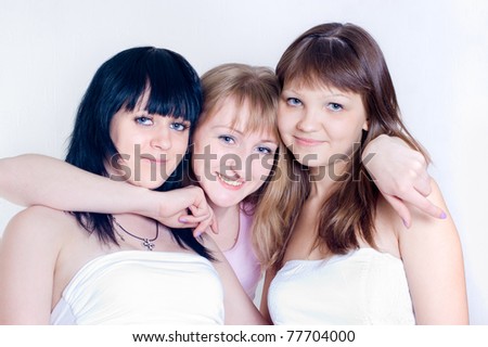 Portrait of three gay girls