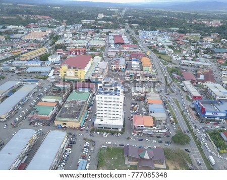 Sky view of Keningau, Sabah.It is the fifth-largest town in Sabah, as well one of the oldest. Keningau is also located between Tambunan and Tenom.