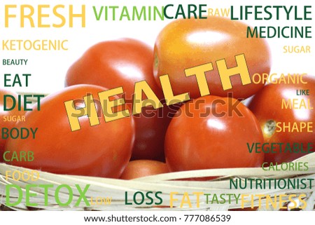 Fresh fruit and Healthy fresh food wording
