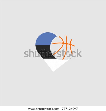 logo basketball and country flags 
