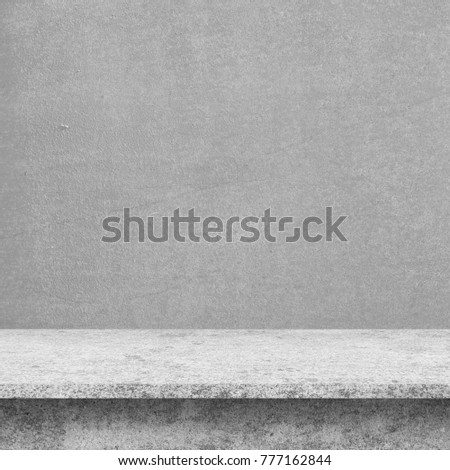 Empty top  shelves or table  on  concrete  wall background.For put product and some thing