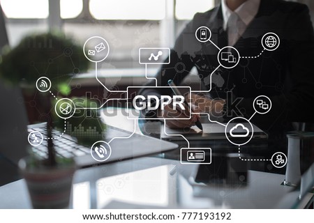 GDPR. Data Protection Regulation. Cyber security and privacy. Royalty-Free Stock Photo #777193192