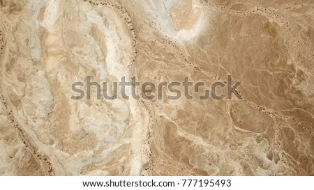 Desert landscape - Aerial top down aerial image Royalty-Free Stock Photo #777195493