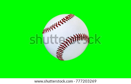 Baseball Isolated on Chroma Key Green Background