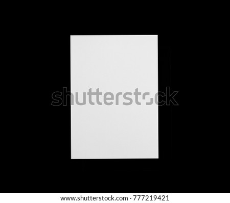 white paper isolated on black background