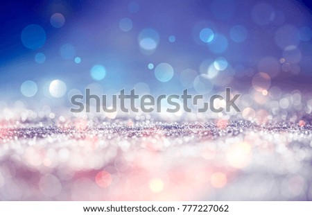Magic holiday background of blurred Christmas lights